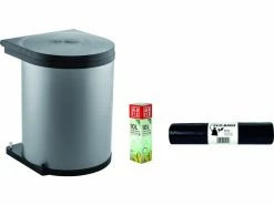 Brandneu ❤️ Schachermayer Kombiset Einbauabfallsammler u. 2 Pack. Müllsäcke in grau 💯