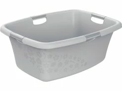 Auslauf 🤩 Rotho Wäschekorb Flowers - 25 Liter in grau 👏