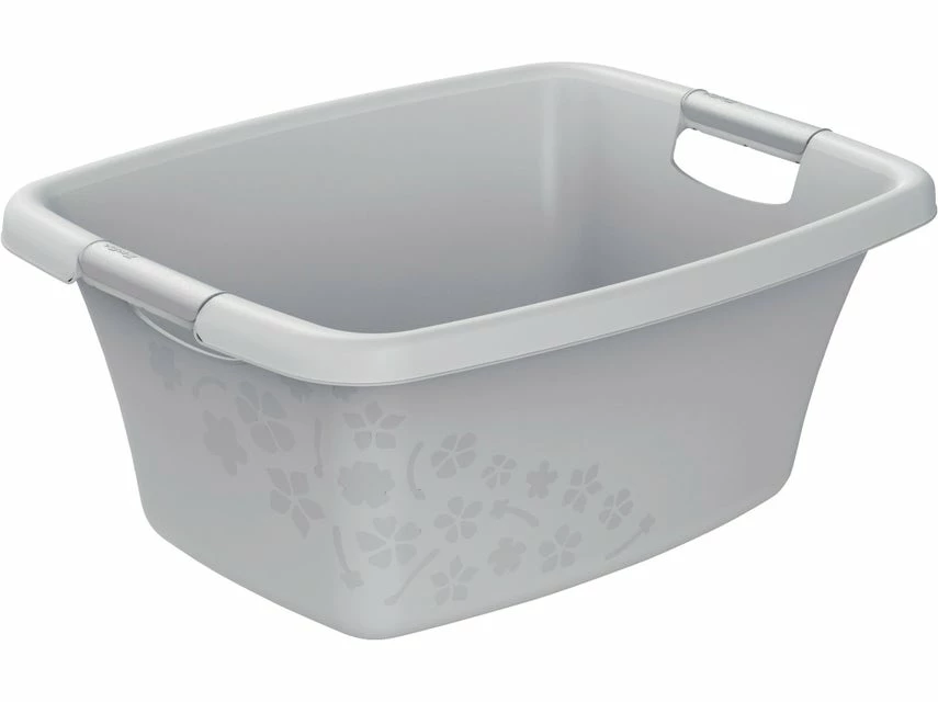 Auslauf 🌟 Rotho Wäschekorb Flowers - 50 Liter in grau 🎉 3 Auslauf 🌟 Rotho Wäschekorb Flowers - 50 Liter in grau 🎉