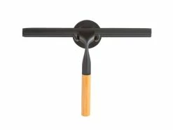 Auslauf 🤩 Wenko Duschabzieher Bambusa - 24,3/17/3,5 cm in schwarz ✨